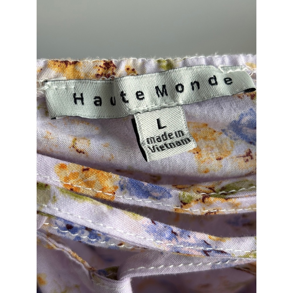 Haute Monde Lavender Floral Midi Dress Women Size L - Picture 8 of 8